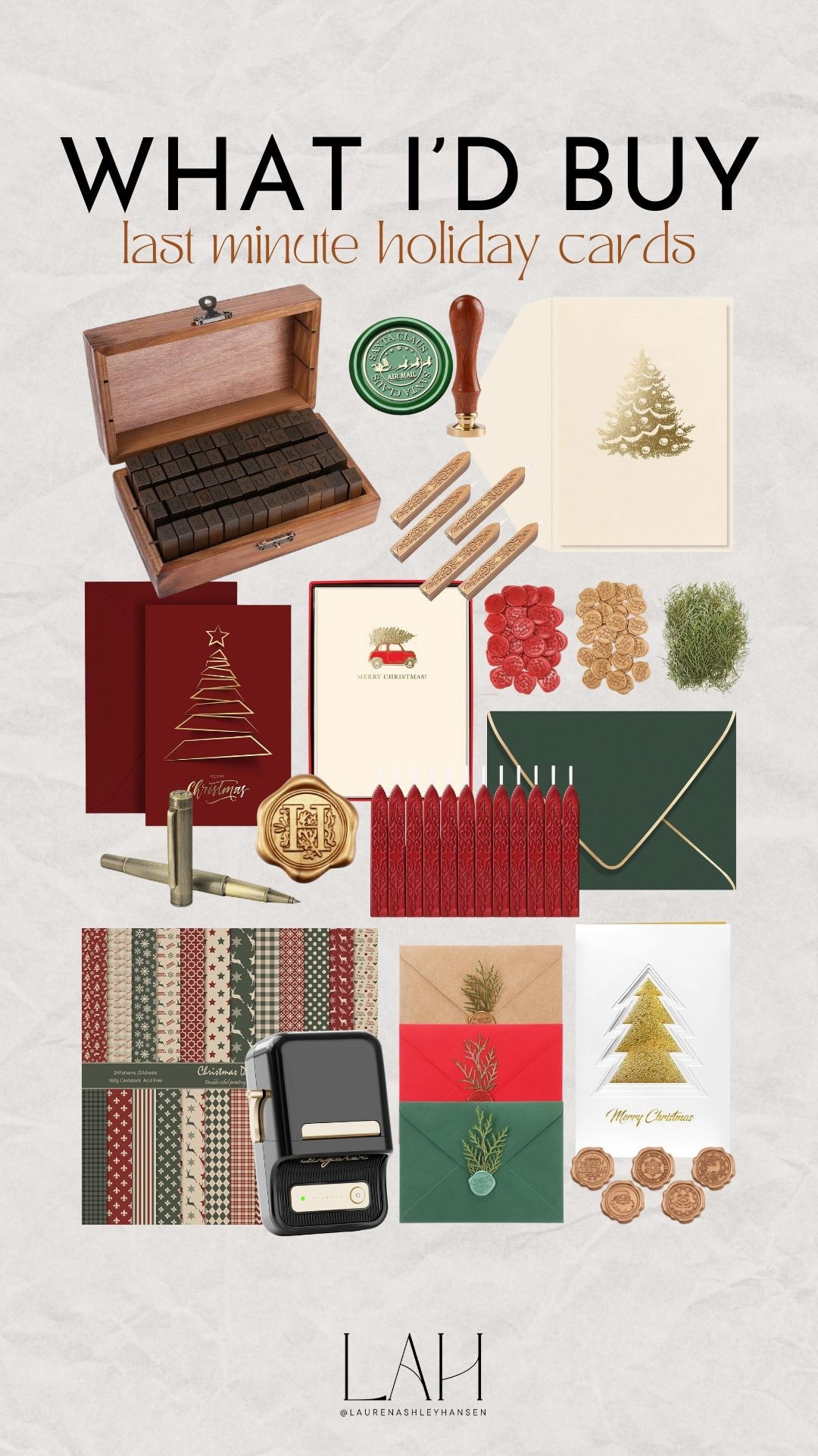 If you're wanting to pull together holiday cards last minute, all of these styles are elegant and festive! Write your holiday message and place a wax seal for a meaningful touch. Grab them now in time to send them out still! 

#LTKHoliday #LTKGiftGuide