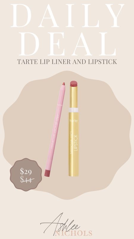 Daily deal!! The Tarte lip liner and lipstick duo is on sale!! Loving this shade for the summer!!

Daily deals, Tarte, Tarte lip, Tarte on sale, lip liner, beauty 

#LTKfindsunder50 #LTKsalealert #LTKfindsunder100