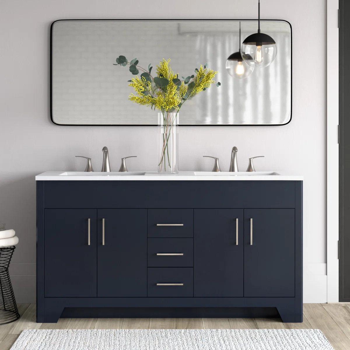 Wade Logan® 60.5" Double Bathroom Vanity With Cultured Marble Top & Reviews | Wayfair | Wayfair North America