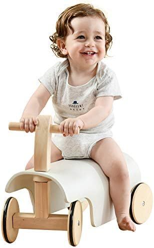labebe Wooden Balance Walker White for Toddler 1 Year Old & Up, Kids Ride-On Toys with Wheels, In... | Amazon (US)