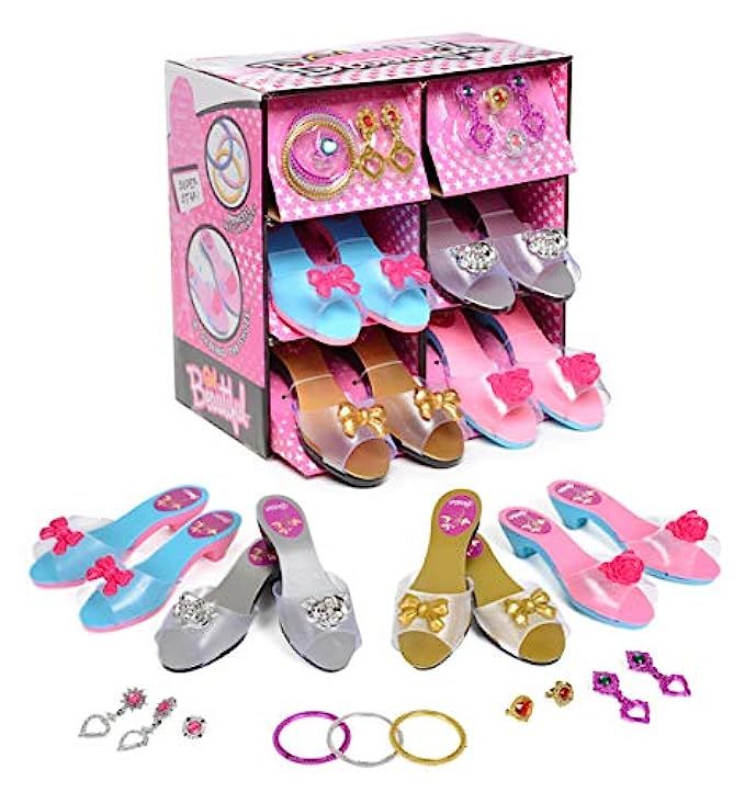 Princess Dress Up and Play Shoe and Jewelry Boutique (set Includes 4 Pairs) | Amazon (US)
