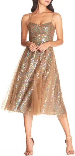 Ensley Sequin Embroidered Tulle Dress | Nordstrom
