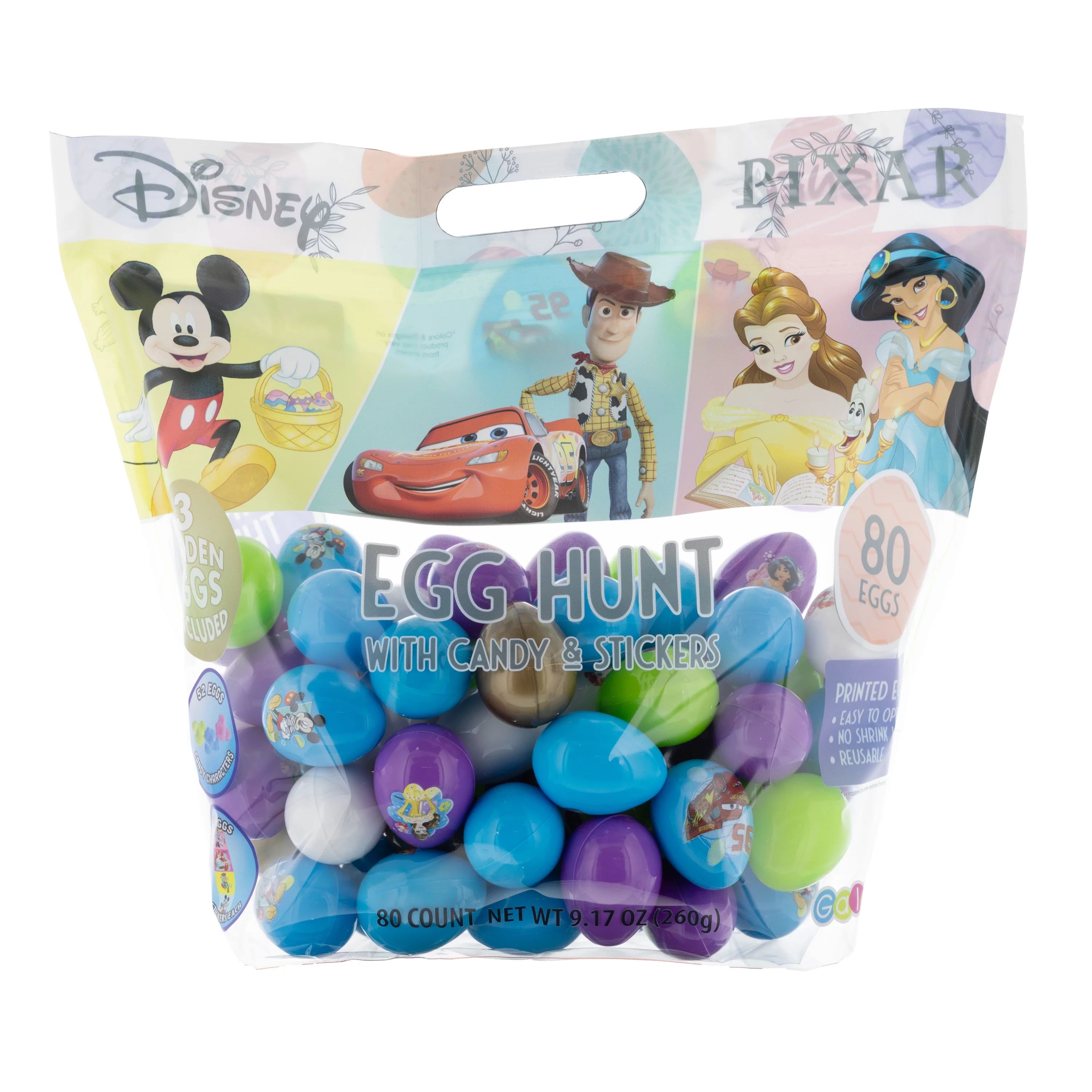 Disney and Pixar Mix 80 Count Egg Hunt Bag with Candy and Stickers, 9.17 oz | Walmart (US)