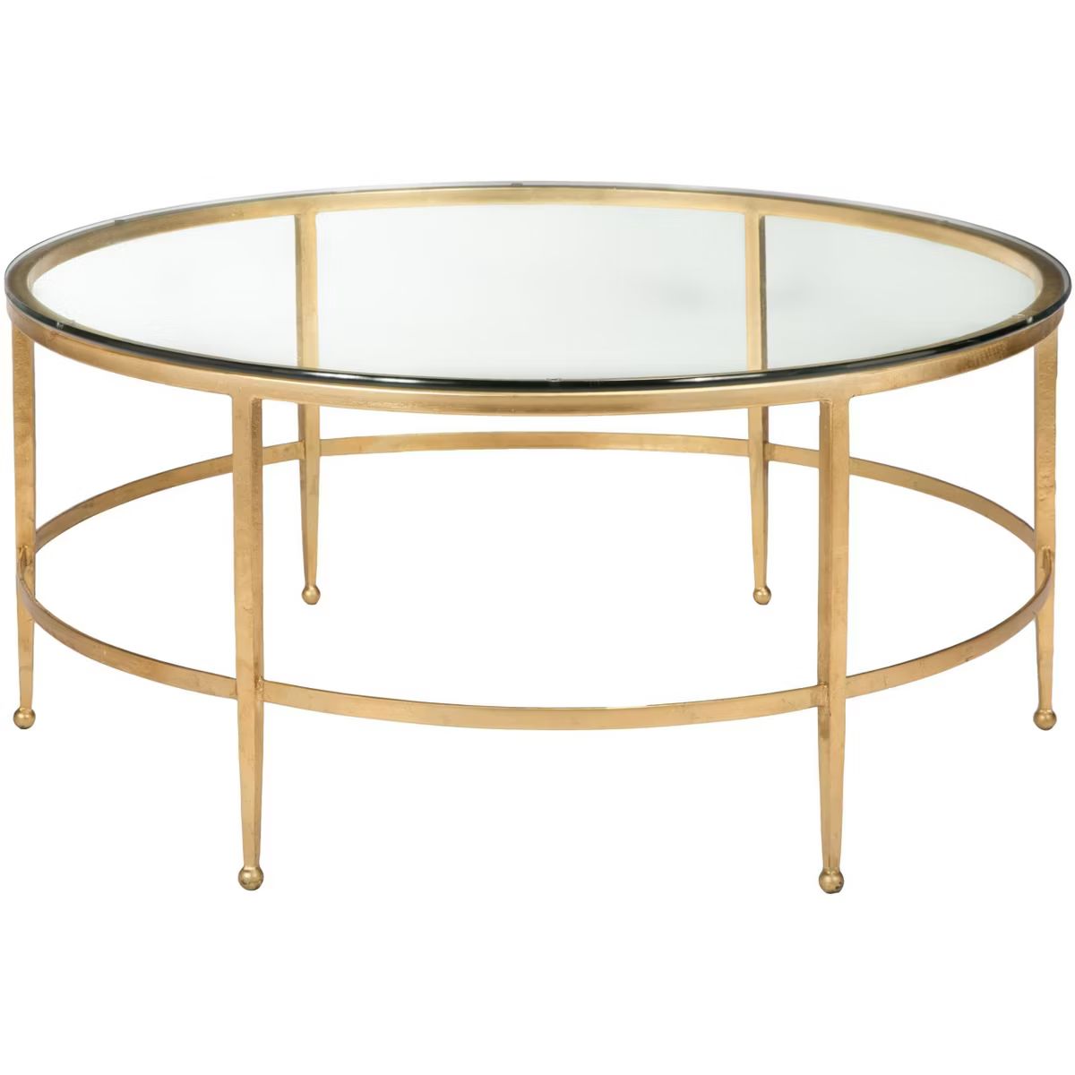 Edmund Cocktail Coffee Table - Gold/Glass - Safavieh | Target