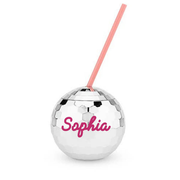 Custom Name Disco Tumbler | Sprinkled With Pink