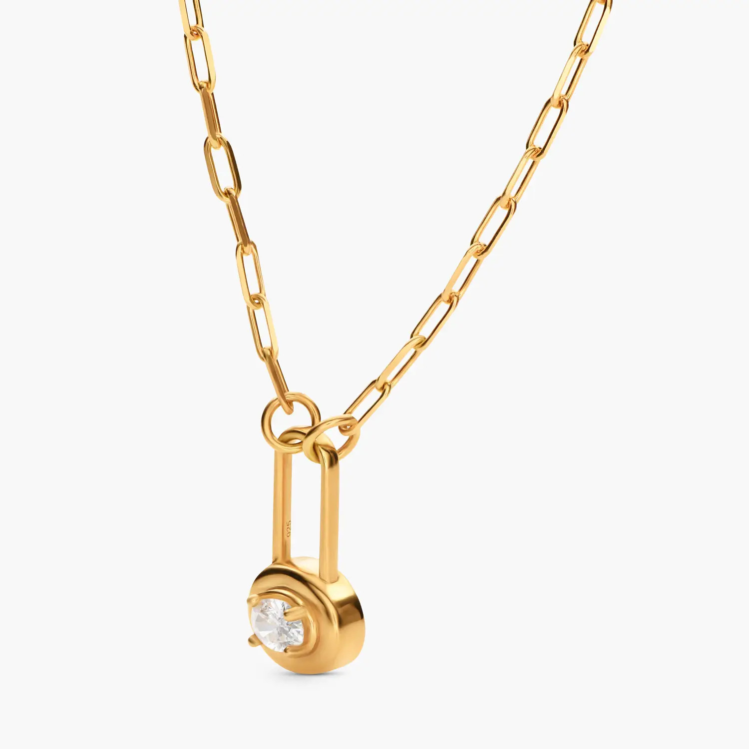 Lock & Luna charm with Oval cut Moissanite - Gold Vermeil | Oak & Luna (US)