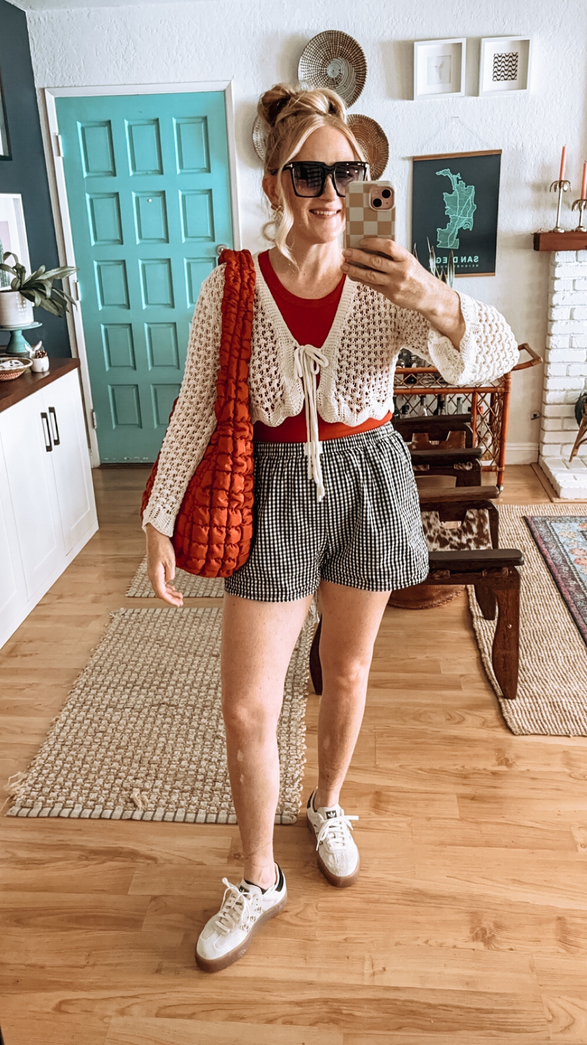 Pop of red fall transitional outfit idea! Wearing L in red tank, crochet topper, and XL in boxers at 150 lbs and 5’7” for reference ❤️

Red top, red bag, puffer bag, red accessories, fall red, fall style inspo, fall transitional style, target finds, Amazon finds, affordable outfits, free people inspired, boxer trend, boxer trend outfits, boxer outfits, adidas outfit, adidas sneakers, samba sneakers 

#LTKStyleTip #LTKFindsUnder100 #LTKFindsUnder50