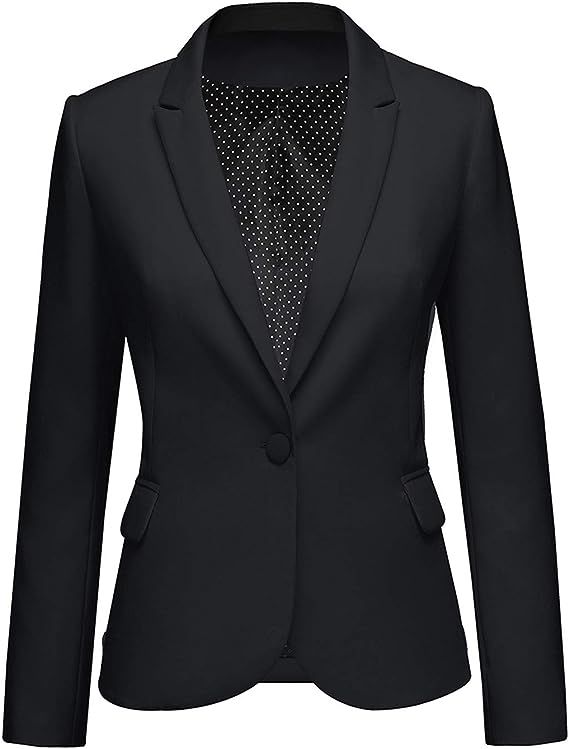 GRAPENT Women's Business Casual Pockets Work Office Blazer Back Slit Jacket Suit | Amazon (US)