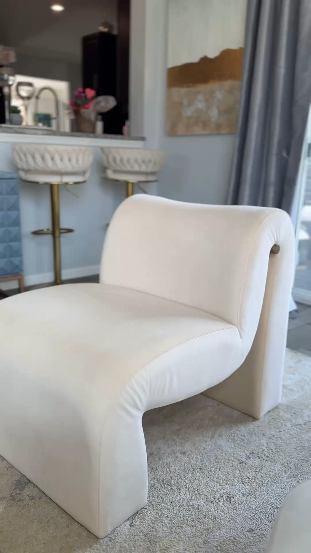 Buttery soft, modern silhouette accent chairs