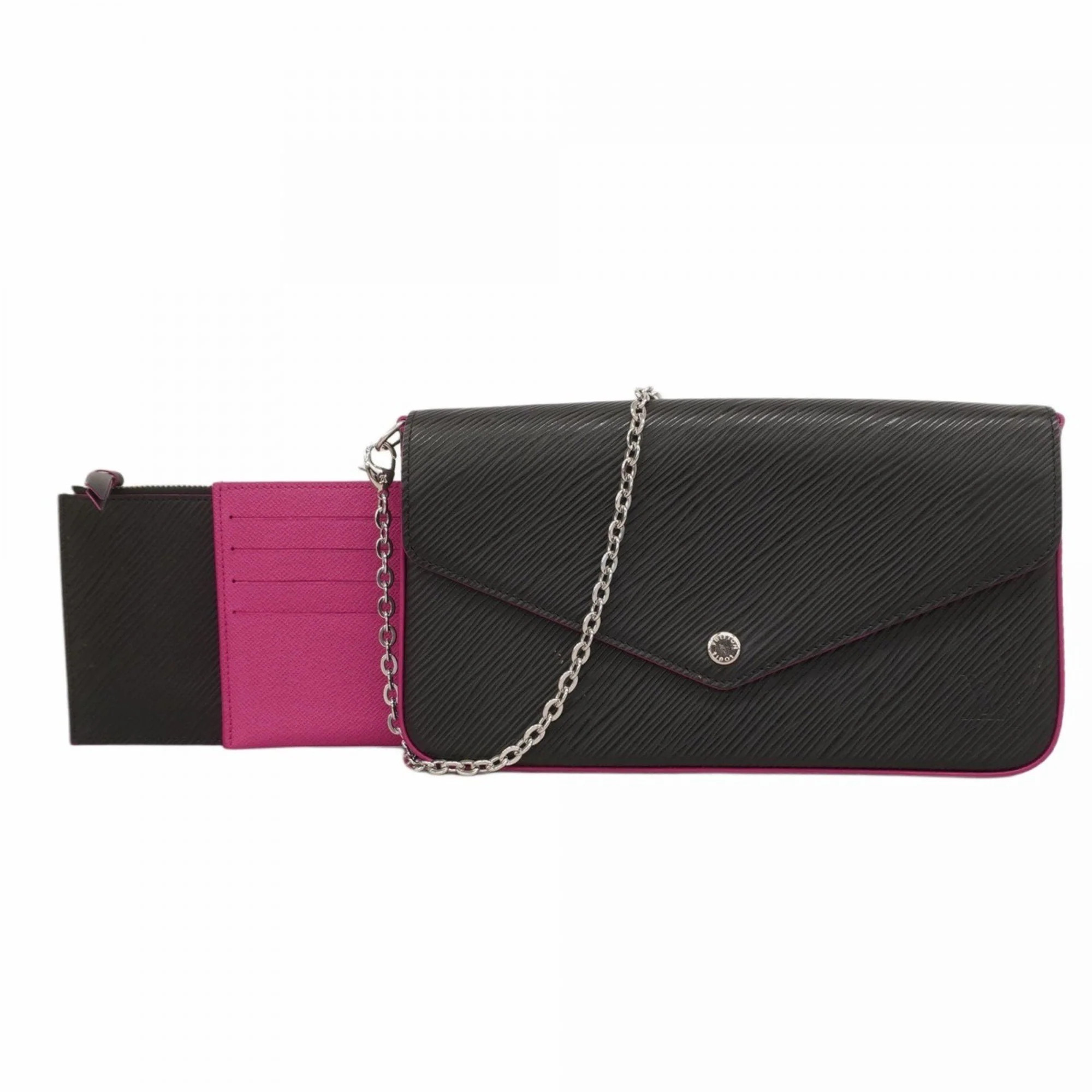 Louis Vuitton Hot pink Noir Chain/Shoulder Wallet (Pre-Owned) | Shop Simon