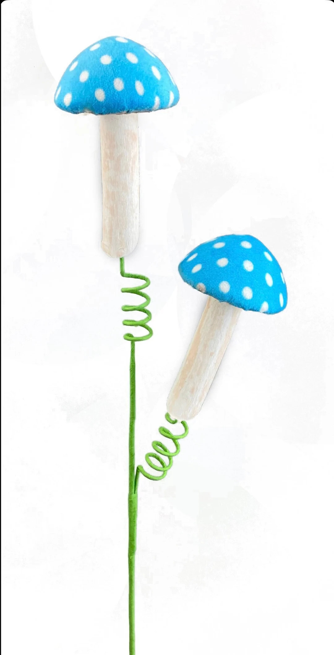 Mushroom Blue Polkadot Spray 22", Spring Wreath Embellishment 63249BL - Etsy | Etsy (US)