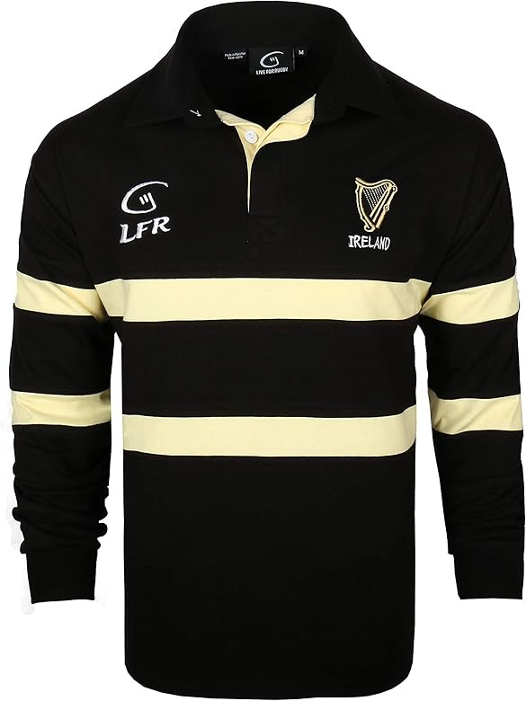 Harp Ireland Longsleeve Striped Rugby Polo Shirt | Amazon (US)