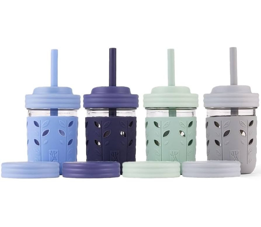 Elk and Friends Kids & Toddler Cups | The Original Glass Mason jars 8 oz with Silicone Straws wit... | Amazon (US)
