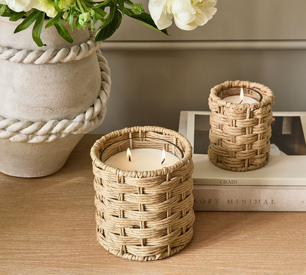 Rattan Candle - Coastal Blossom & Sage | Pottery Barn (US)