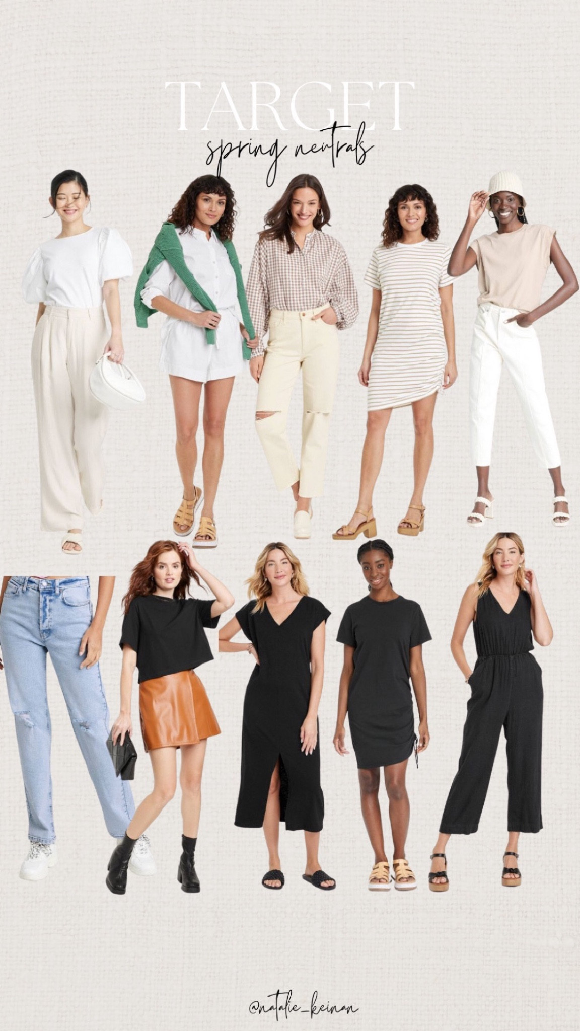 Spring neutrals from target! Affordable women’s fashion. Wife leg pants, 90’s jeans, tshirt, dress, romper, everyday style, casual style, workwear 

#LTKFind #LTKunder50 #LTKstyletip