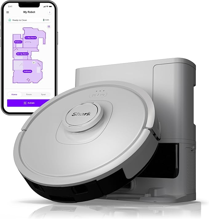 Shark IQ Robot Vacuum with Bagless Self-Empty 60 Day Capacity Base, Multi-Surface Cleaning, Power... | Amazon (US)