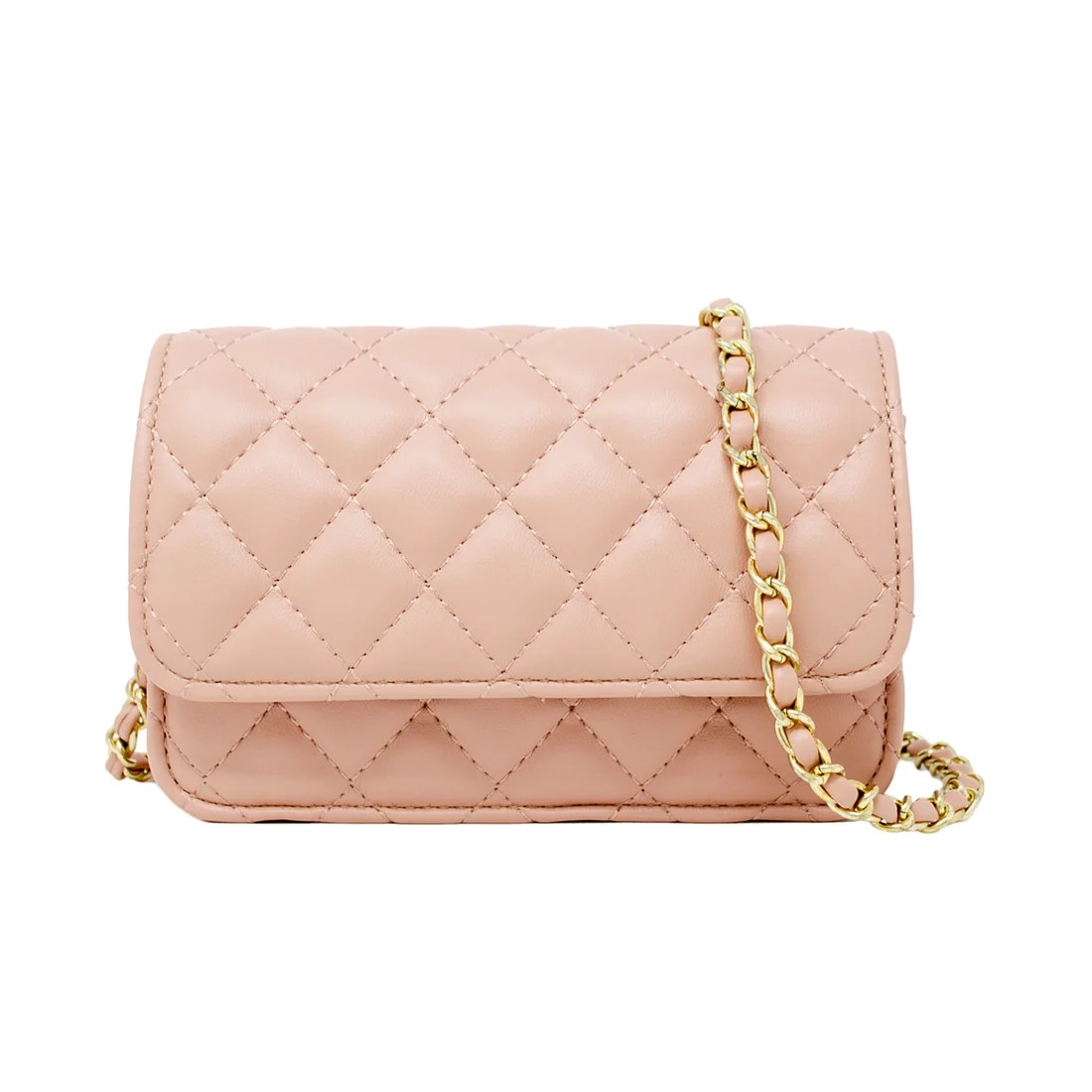 Classic Quilted Flap Bag - Pink | JoJo Mommy