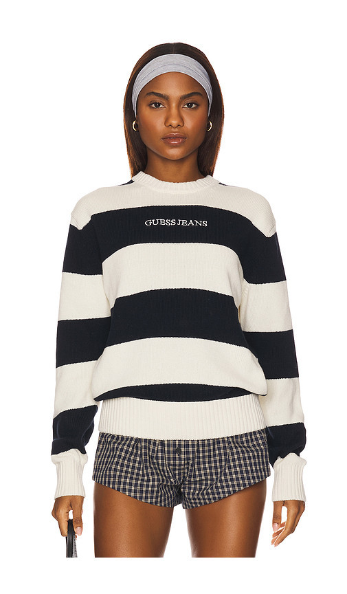 Guess Jeans Long Sleeve Striped Sweater in Cream. Size M. Also in L, S, XL/1X. | Revolve Clothing (Global)