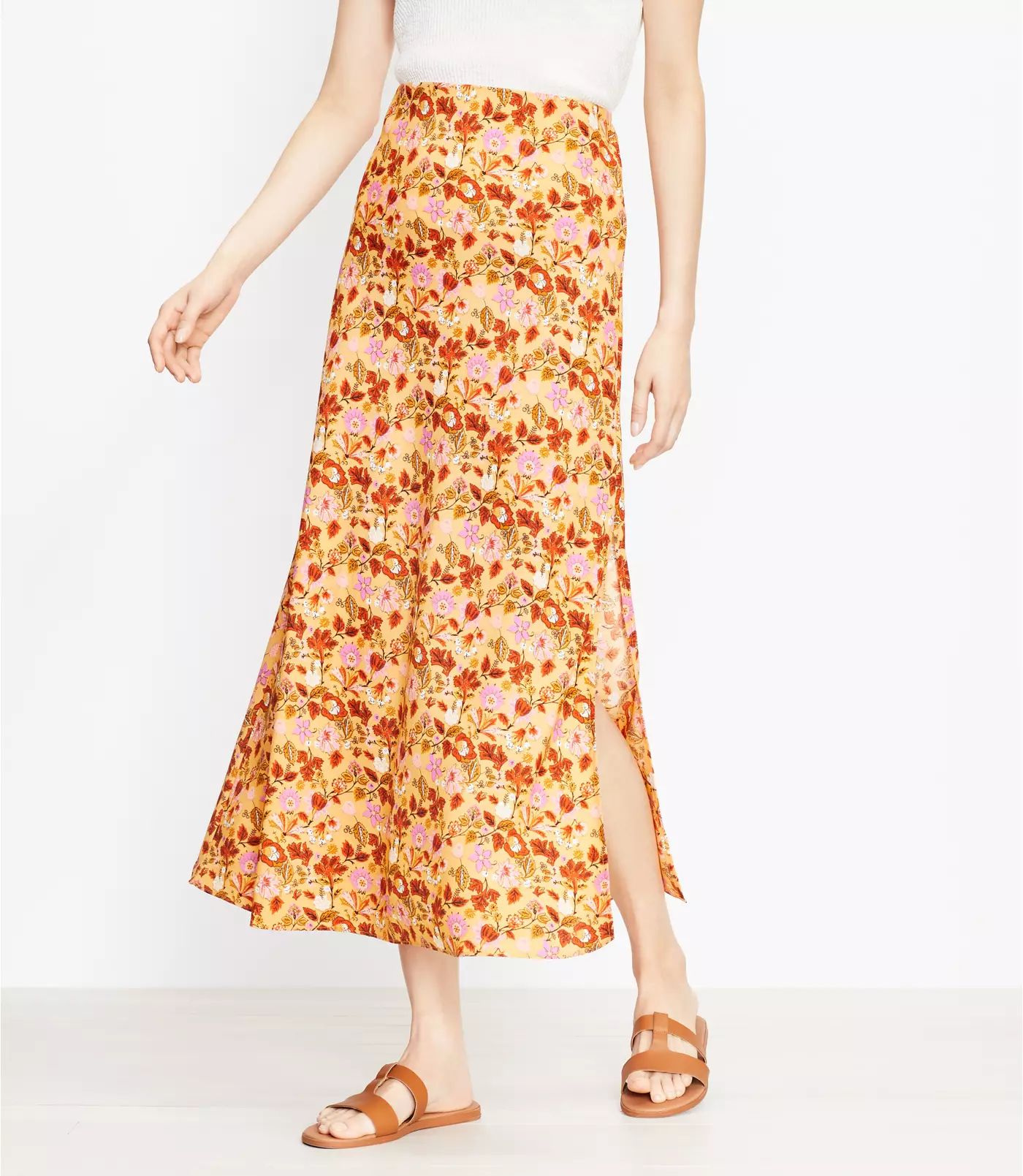 Garden Pull On Midi Skirt | LOFT | LOFT