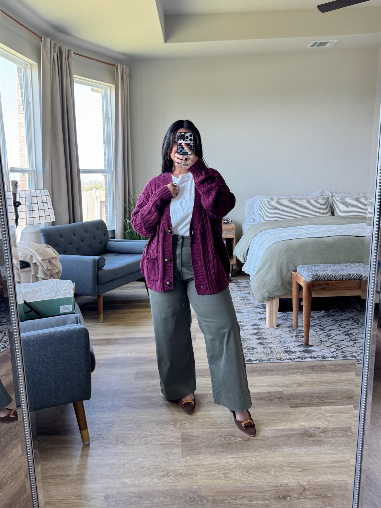 I’m 5’1” size 12, large // TEE: large, shade white // CARDIGAN: misses large, shade deep ruby // PANTS: 12 // FLATS: true to size // discount code: KRIS20

#LTKPetite #LTKMidsize #LTKOver40