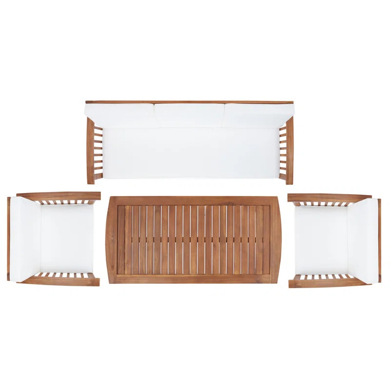 Alderico 4 - Person Outdoor Seating Group with Cushions | Wayfair North America