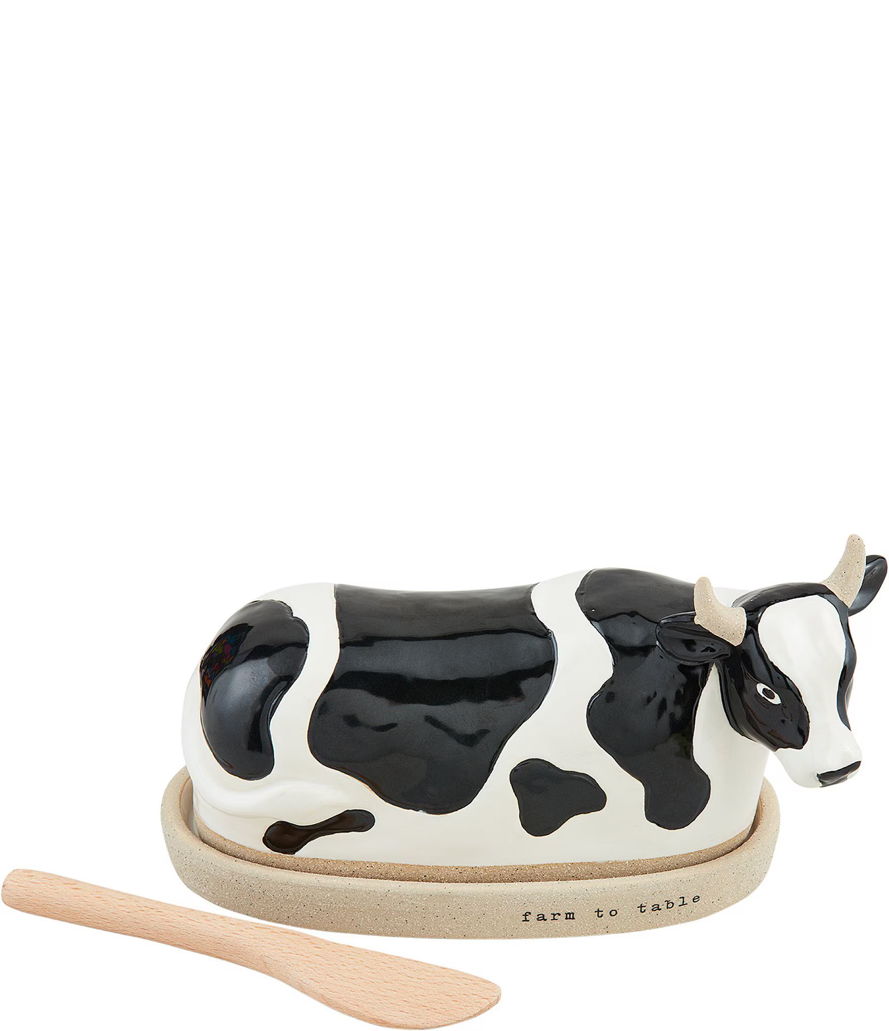 Mud Pie Farmhouse Cow Stoneware Butter Dish Set | Dillard's | Dillard's