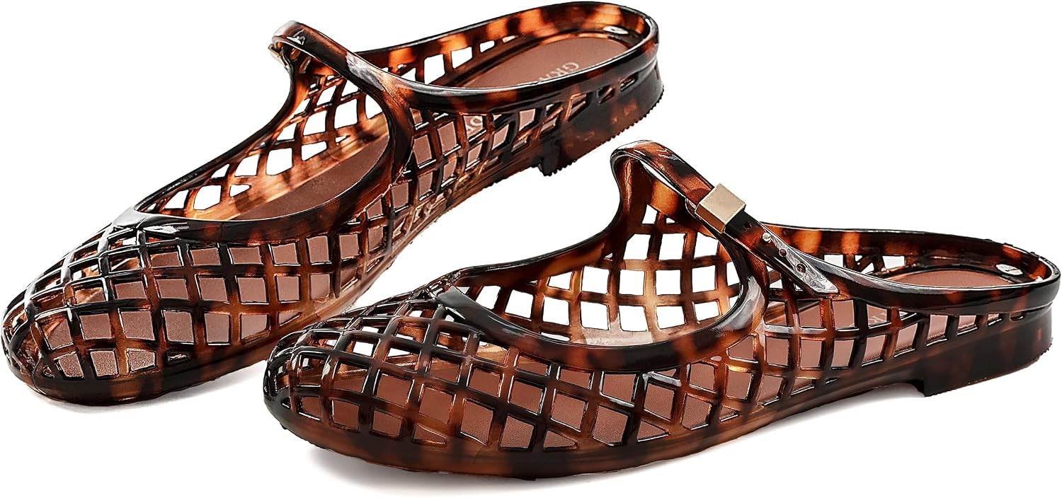Jelly Flats Women's Mesh Sandals Slip On Slides | Amazon (US)
