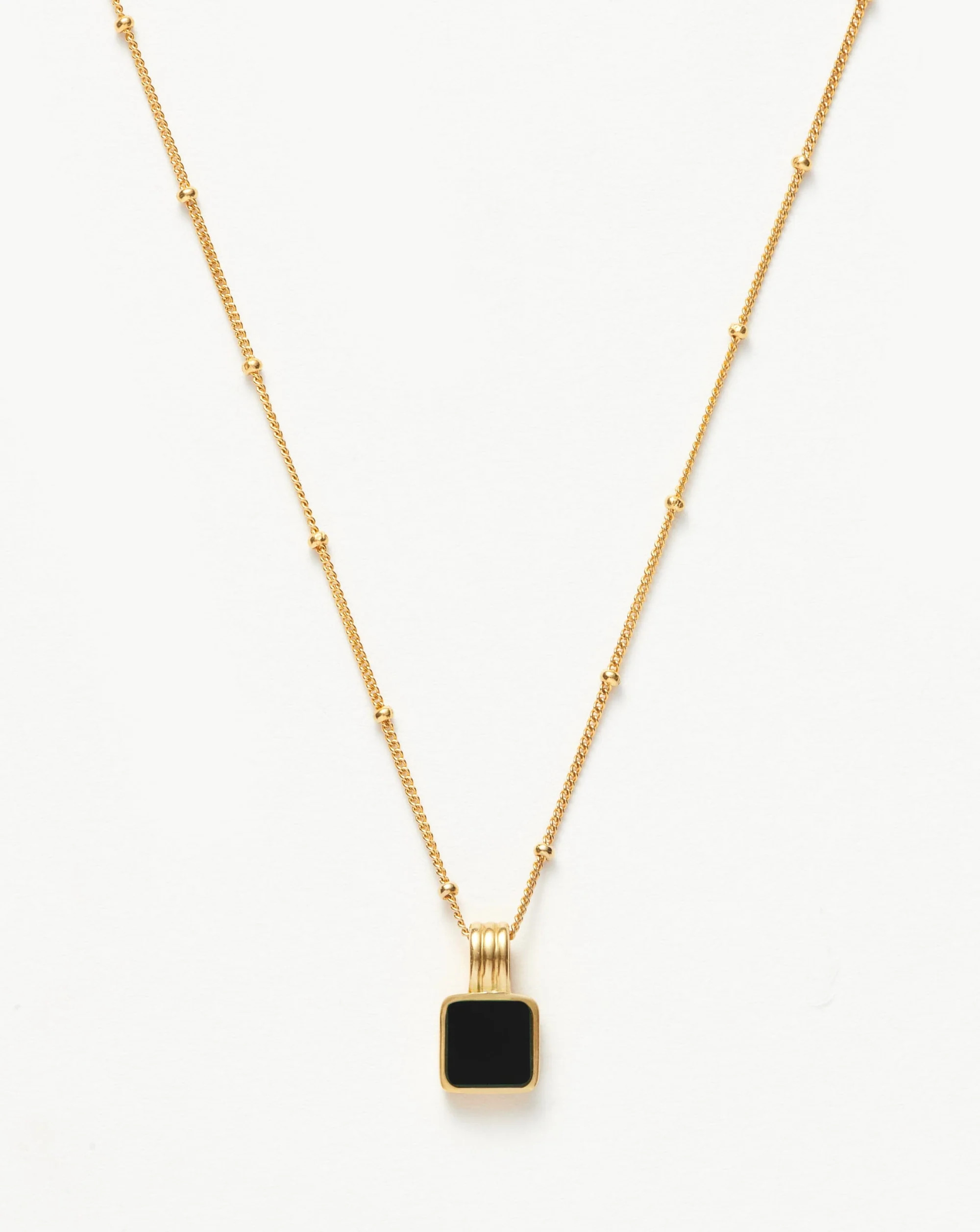 Lucy Williams Square Onyx Gemstone Necklace | 18ct Gold Plated Vermeil | Missoma