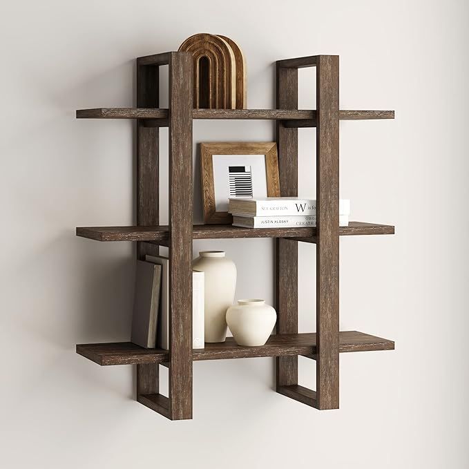 Nathan James Benji Floating Wall Book Shelves, 3-Tier Display Shelf, Decorative Modular Shelf in ... | Amazon (US)