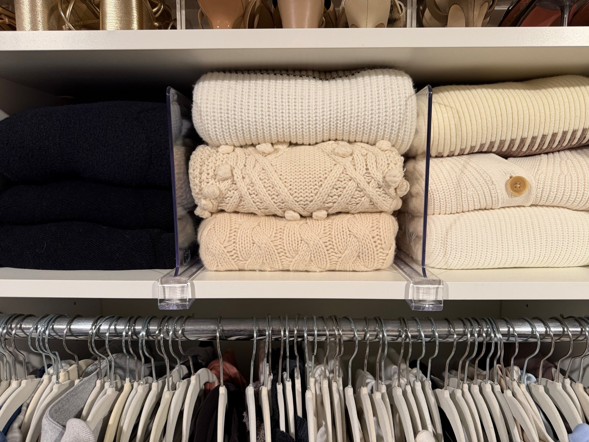 These clear shelf dividers are a small detail that makes a big difference — everything stays in place and looks so tidy. One of my favorite Amazon organization finds! 

#LTKHome