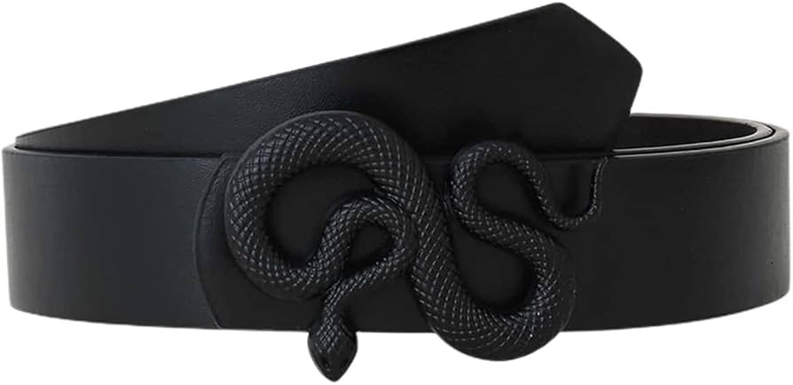 Thereisno Classical Women Belts with for Creative Snake Buckle Thin Adjustable Waist Belt All-Mat... | Amazon (US)