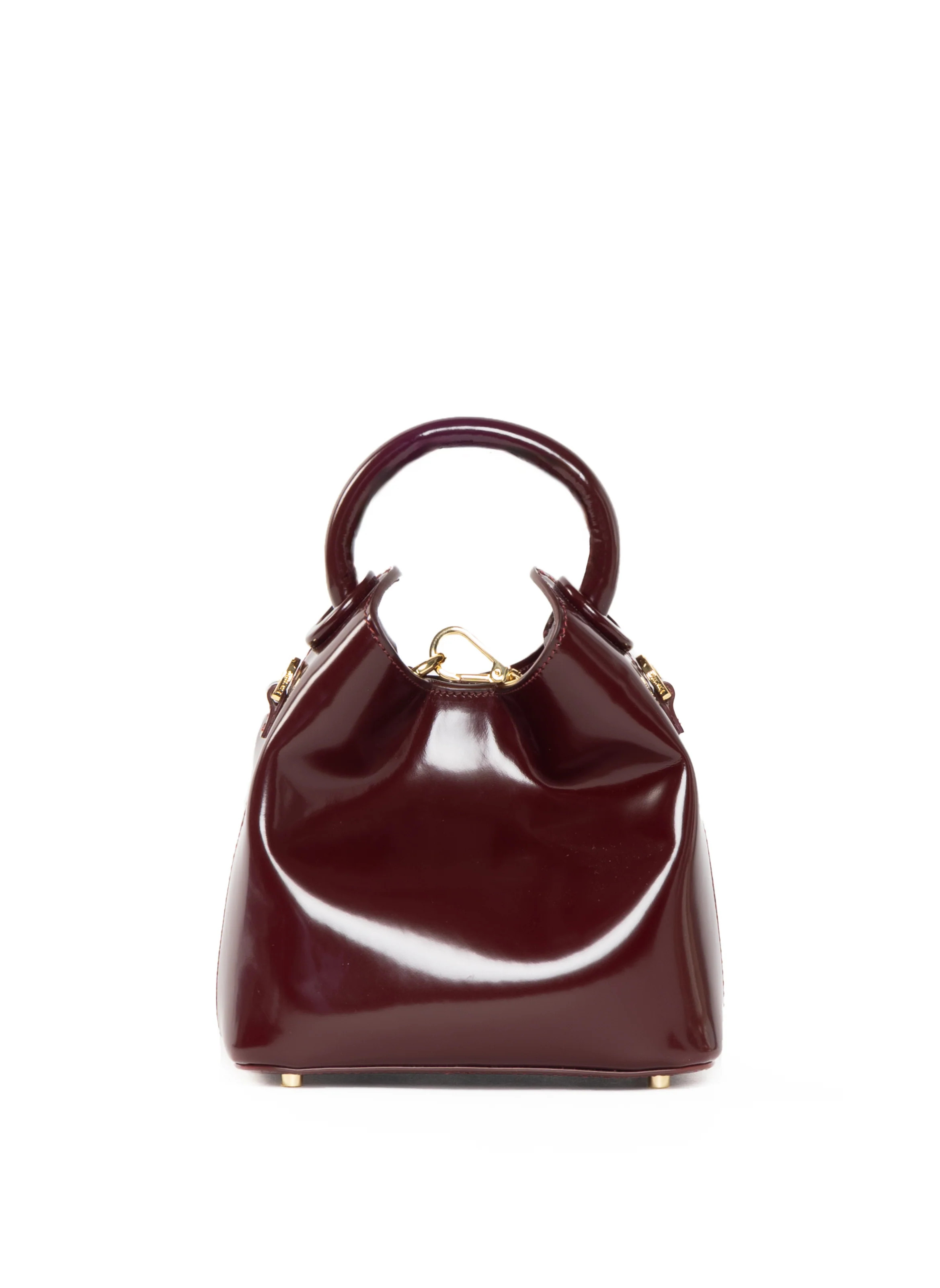 Madeleine Patent Leather Wine - Minimalist Leather Bag - Elleme | Elleme