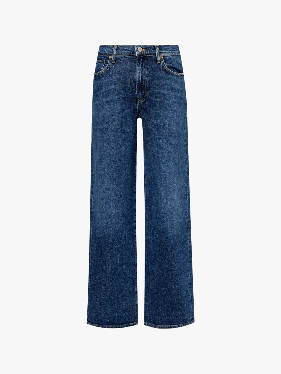 Harper branded-hardware straight-leg mid-rise jeans | Selfridges