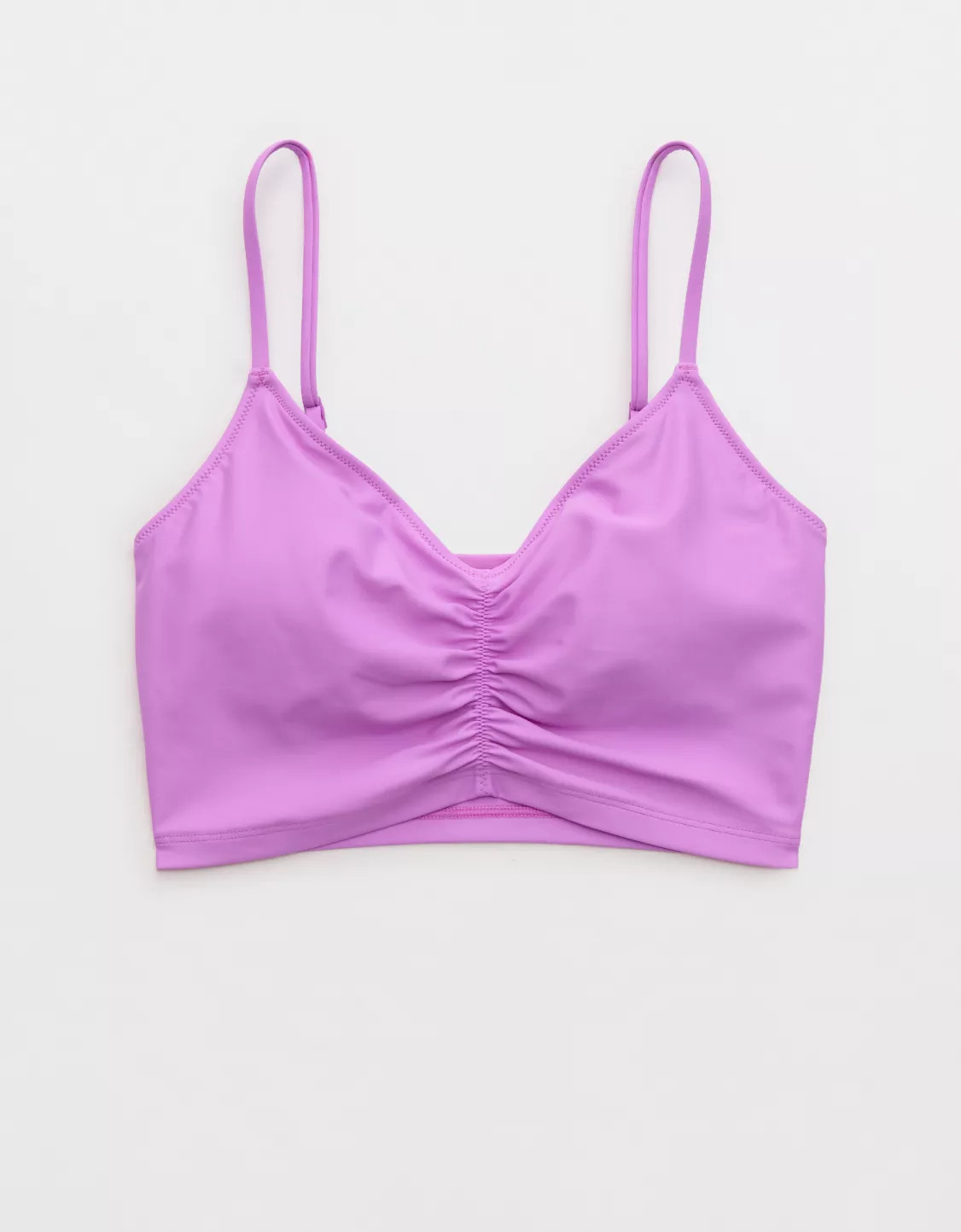Aerie Ruched Longline Scoop Bikini Top | American Eagle Outfitters (US & CA)