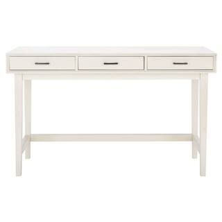 SAFAVIEH Hawthorn 47.3 in. Rectangular Antique Pearl Wood 3-Drawer Writing Desk DSK5709A | The Home Depot