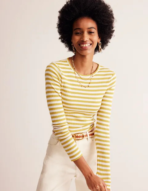 Anna Rib Long Sleeve T-Shirt | Boden (US)