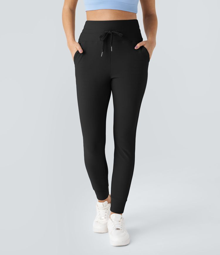 Women’s Patitoff™ Flow Pet Hair Resistant High Waisted Drawstring Side Pocket Plain Full Leng... | HALARA