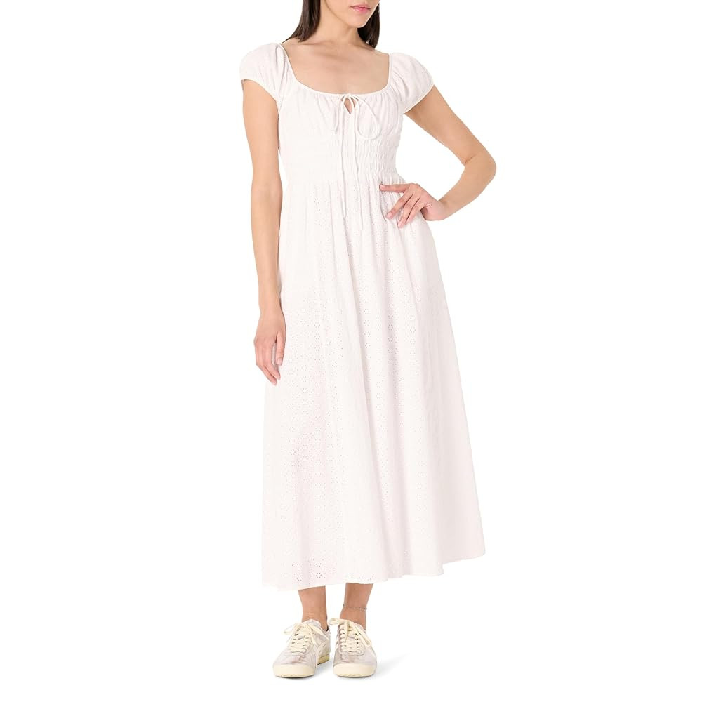 The Drop Women's Melody Cap Sleeve Tie Front Cotton Dress | Amazon (US)
