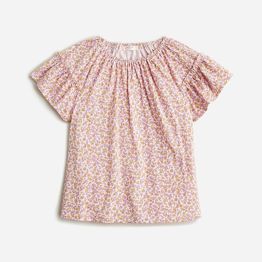 Girls' short-sleeve ruffle-trim  T-shirt | J. Crew US