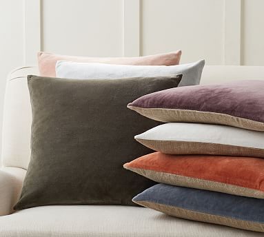 Velvet Linen Pillow Covers | Pottery Barn (US)