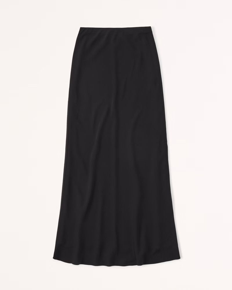 Faux Silk Column Maxi Skirt | Black Skirt Skirts | Resort Wear 2023 | Summer Outfits 2023 | Abercrombie & Fitch (US)