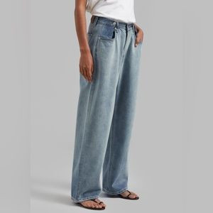 The Frankie Shop Hayla Contrast Denim Pants Lt Wash/ Blue Size M/L… | Poshmark