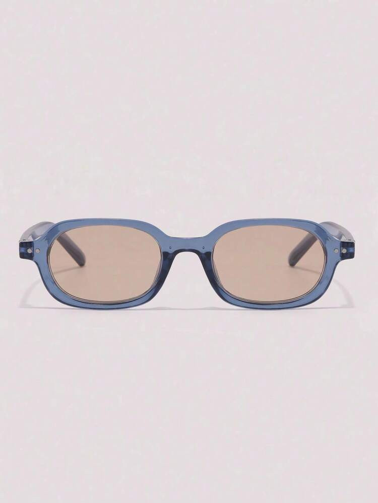 Visivana 1 Pair Unisex Square Small Frame Light-Colored Chic Sunglasses, For Vacation, Travel, Sp... | SHEIN