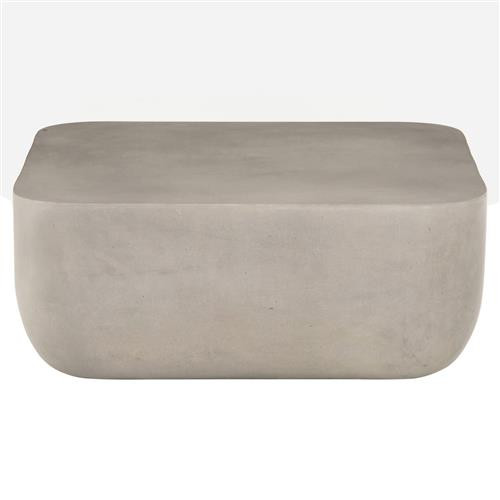 Lana Modern Classic Grey Concrete Outdoor Coffee Table | Kathy Kuo Home