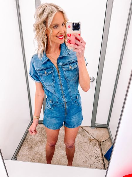 Loving this cinched denim romper from Walmart! 

Short sleeve romper / concert outfit idea / summer outfit / casual style / Walmart fashion 

#LTKfindsunder50 #LTKfindsunder100