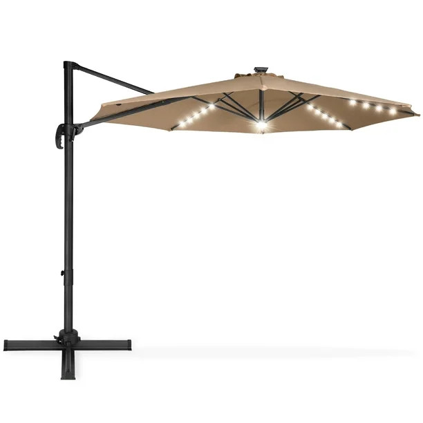 Best Choice Products 10ft 360-Degree LED Cantilever Offset Hanging Market Patio Umbrella w/ Easy ... | Walmart (US)