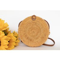 Round Rattan Bag Bali Rattan Bag Wicker Bag Handwoven Bag Summer Bag | Etsy (US)