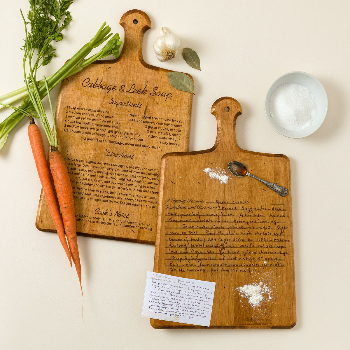 Personalized Family Recipe Serving Paddle, Board with Scanned Recipe Card | UncommonGoods