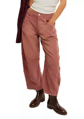 Free People Women's We the Free Good Luck Mid Rise Corduroy Barrel Jeans, 25 | Belk