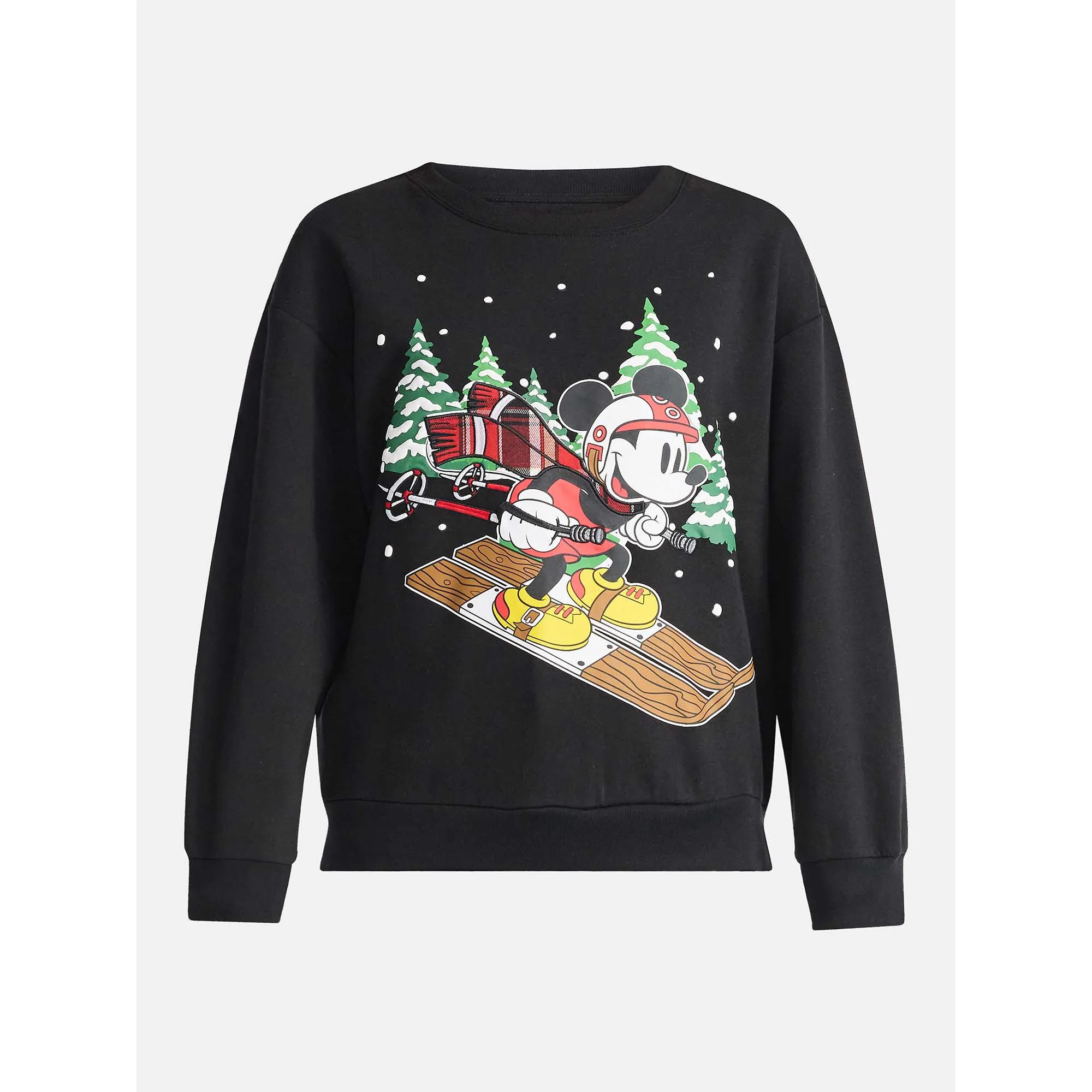 Disney Mickey Mouse Women's Christmas Sweatshirt with Long Sleeves, Sizes XXS-XXL | Walmart (US)